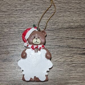 ♡ 3/$16 ♡ Christmas Teddy Bear Santa Hat Name Plate Ornament